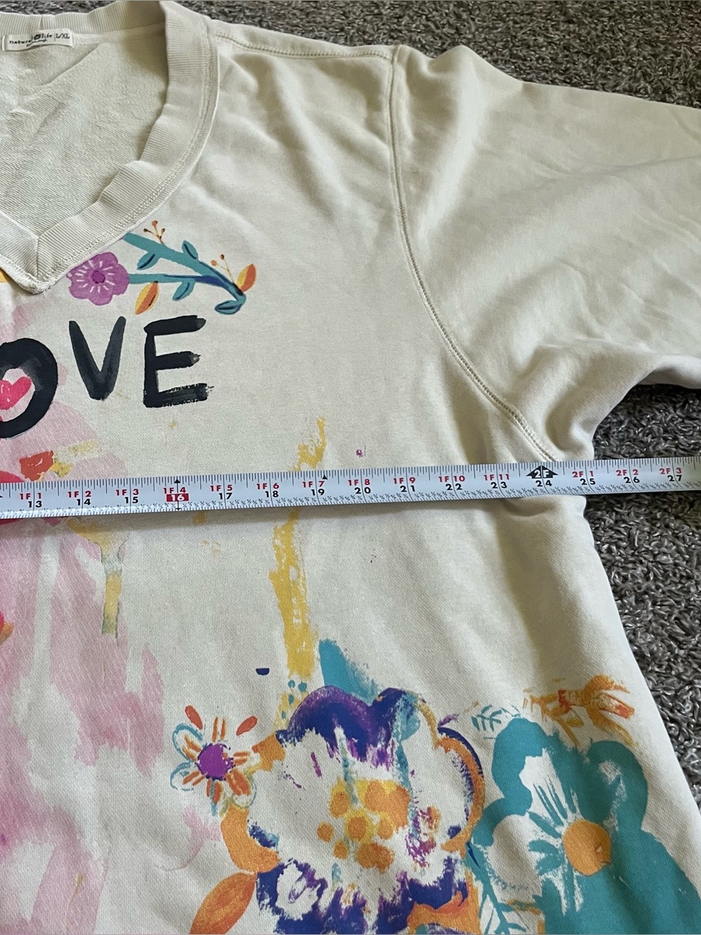 Natural Life | Life is a Canvas Oversized Sweatshirt Love Paint Boho Watercolor - Picture 6 of 9